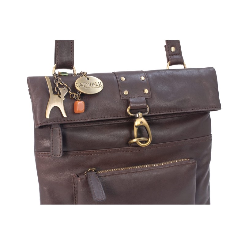 Catwalk Collection Handbags - Damen Leder Umhängetasche - Crossbody Bag