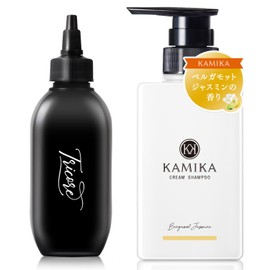 Tricore KAMIKA Kamika Cream Shampoo Bergamot Jasmine Scent Set, 7.9 fl oz (200 ml) / 14.1 oz (400 g)