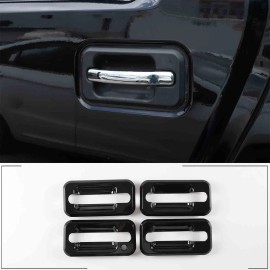 carmotion88 Gloss Black Car Door Handle Bowl Cover Protection Trim For Hummer H2 2003-2009