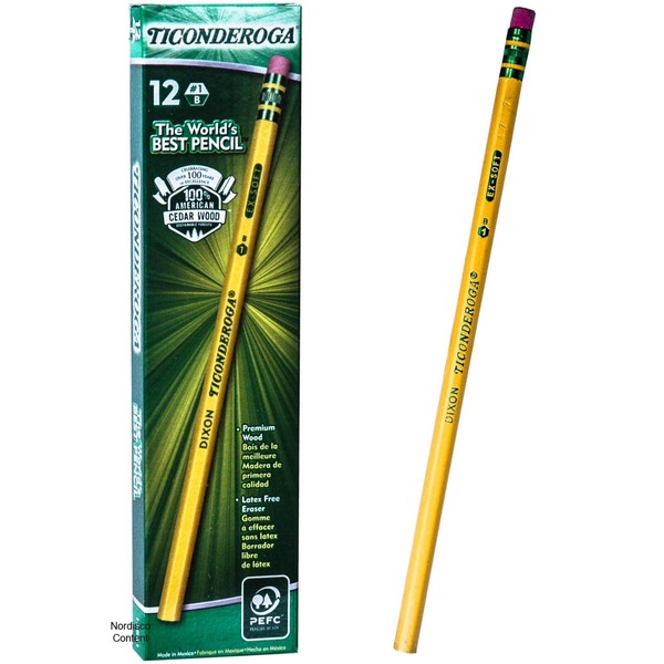 Dixon Ticonderoga 13881 1B Ex-Soft Pencils, Box of 12