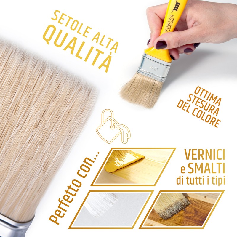 Pennellificio 2000 Set of 3 Brushes with Plastic Handle (Measures