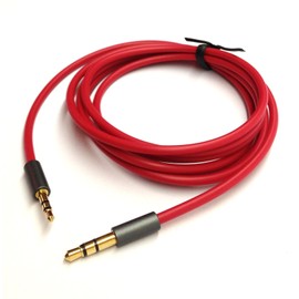 ABLET 300 cm Gold-Plated Design 3.5 mm to 2.5 mm Male Car Auxiliary Cable Headphone Audio Cable Compatible with Bose Headphones, for JBL Headphones, Smartphone, Tablet, MP3 Player, Red