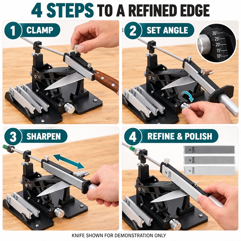GEN2 Precision Knife Sharpening System with Adjustable 10–30° Angle and