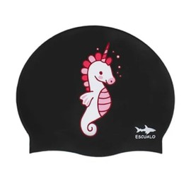 escualo Gorra para Natacion I Unisex I Niños I Modelo Baby Unicornio I Silicon I Impermeable I 1 a 4 años I Color Negro