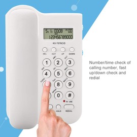 Wired Telephone, Landline Telephone with Landline Connection (FSK/DTMF) for Home/Hotel/Office (White)