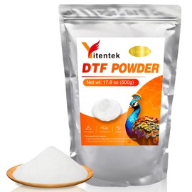 DTF Powder - 500g / 17.6oz White Digital Transfer Hot Melt Adhesive, DTF PreTreat Transfer Powder for All DTF and DTG Printers, DTF Hot Melt Adhesive Powder for All Fabric, 1.1LB