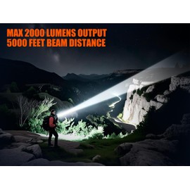 SKYFIRE LED Flashlights High Lumens with Ignition Lens, Rechargeable Super Bright Zoomable Flash Light, 5 Modes Waterproof Handheld Powerful Flashlight for Emergency Camping Essentials (Green)