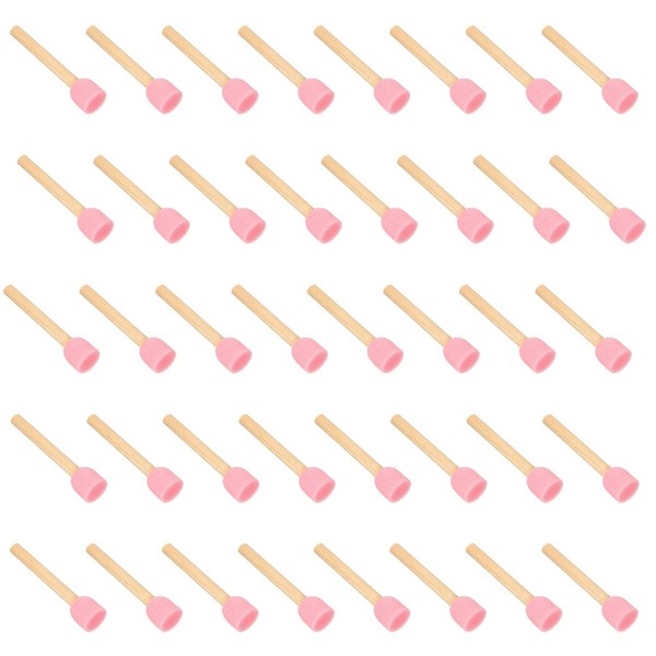 40PCS Round Sponge Foam Brush Set Paint Sponge Brush Wooden