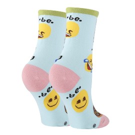 ooohyeah Funny Emoji Crew Socks for Women, Crazy Dress Cotton Socks, Novelty Cute Socks Gift, Donut Worry