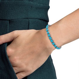 Magnetic Copper Bracelet for Women with Turquoise Blue Semi-Precious Stones - 20cm - Valentine's Day Gift - Mother's Day Gift, Copper