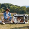 Lesure Collapsible Dog Crate - Portable Travel Kennel for Medium