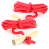 com-four® 2 x Premium Sledge Ropes with Wooden Handle, Extra