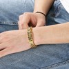 Klapgo Gold Stainless Steel Bracelet for Men with Cubic Zirconia,