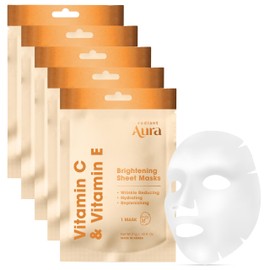 Mascarilla Facial Con Vitamina C Y E - Mascarilla De Belleza Coreana, Probada Por Dermatólogos, Para Una Piel Radiante E Hidratada En Profundidad -...