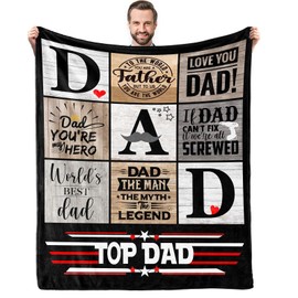 Dad Birthday Gift from Daughter, Christmas Birthday Gifts for Dad from Son, Fathers Day Presents from Kids, Cool Present for Daddy Who Wants Nothing, Soft Throw Blanket 60X50