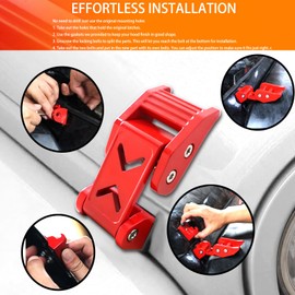 WWFGYX Hood Latches Hood Latch Catch Kit Compatible with Jeep Wrangler 2007-2018 JK JKU Rubicon Sport Sahara Jeep Wrangler JL JLU 2018-2024 Gladiator JT (Red)