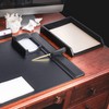 Dacasso Leather Front-Load Letter Tray, Black