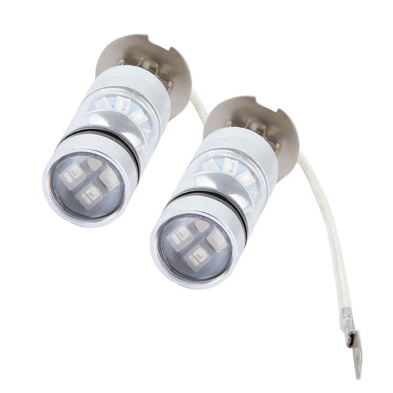 2x H3 6000K Blue 100W LED Headlight Bulbs Kit Fog