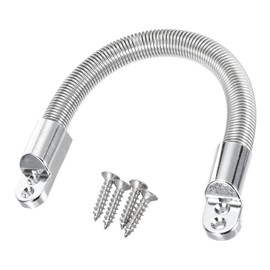 uxcell Flexible Door Loop Wire Protection Sleeving Armored Wire Conduit Power Transfer Loop Cable Protector Sleeve with Ends 180mm x 10.4mm White