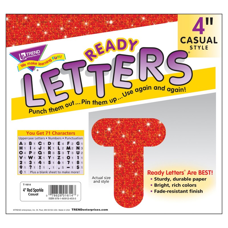 TREND Ready Letters® - Casual Font Uppercase 4" Sparkle