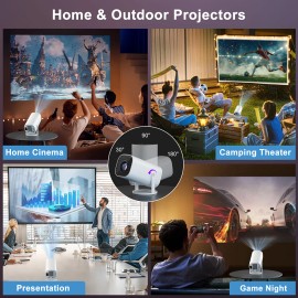 HY300 Pro Portable Smart Projector HD Home Theater Projector Wireless WiFi Screen Mirroring for Bedroom Outdoor Movie