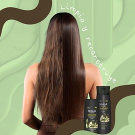 Skala Shampoo y Acondicionador Kit Aguacate Para Cabello Débil y Opaco con Aceite de Ricino Crecimiento Capilar, Limpia y Elimina Toxinas del Cuero Cabelludo Elimina Frizz 100% VEGANO