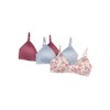 Tahari Girls' 3-Pack Molded Wireless Bras, Country Floral