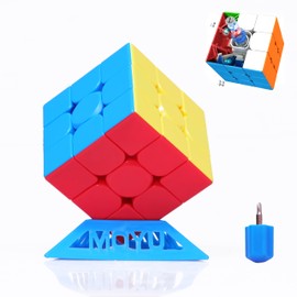 TWSTYFAL Magnetic Speed Cube, 3x3x3 Magic Cube Stickerless with Stand & Screwdriver, 3D Puzzles Fidget Toys for Travel Games Holiday Birthday Gifts, Magic Fast Smooth Easy Turning（Upgraded Version）