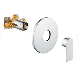 Taplong Round Single-Function Shower Handle Valve Trim Kit Bathroom Shower Valve Set Hot and Cold Mixer Wall Mount Shower Faucet Rough-In Valve-06161K