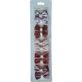 Laufal Girls Fabric Covered Hair Clips Set No Pull (Pink)