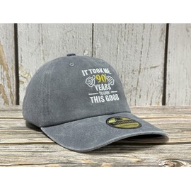 Enodtter It Took Me 90 Years to Look This Good Hat, 90th Birthday Gifts for Grandpa Grandma Dad Father Mom, Washed Gray Baseball Cap