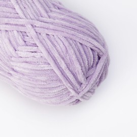 NICEEC 3 Skeins Chenille Yarn Light Worsted Weight Yarn Blanket Yarn for Knitting Fancy Yarn for Crochet Weaving DIY Craft Total Length 3×200m (3×218yds, 3×100g)_Light Purple