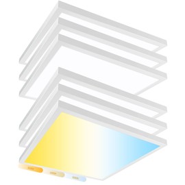 Franjulia 6 Pack 2x2 LED Flat Panel Light Surface Mount- 50W 3000K/4000K/5000K 120V 5500LM 10%-100% Brighrness 2 x 2 led Flat Panel Light for Kitchen/Garage