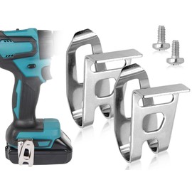 AOYEGIC Pack of 2 Belt Clips, Stainless Steel 346449-3 Belt Hook, Replacement Belt Clip Hook, Drill Clip, Driver Belt Clip, Hook Tool with Screws, Cordless Screwdriver Holder, for Power Tools (Silver)