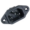 Qualtek Electronics Connector, Ac Power Inlet, C14, 15A - 703W-00/08