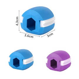 Norhogo Pack of 2 Jaw Muscle Trainer, Jaw Line Chewing Trainer, Double Chin Trainer Ball, Fitness Ball, Neck, Face Firming, Shaper for Exercises, Face Muscles, Men and Women (Blue + Purple)
