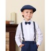 A&J DESIGN Toddler Suspenders and Bow Tie Set Boys Newsboy