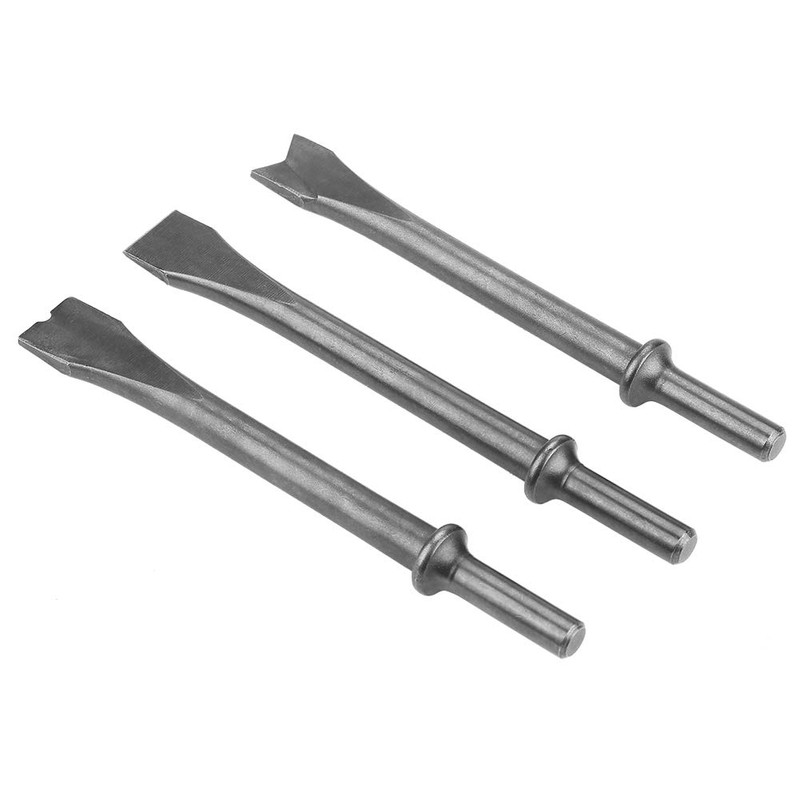 3 Pieces Air Hammer Chisel Set Extra Long Round Shank