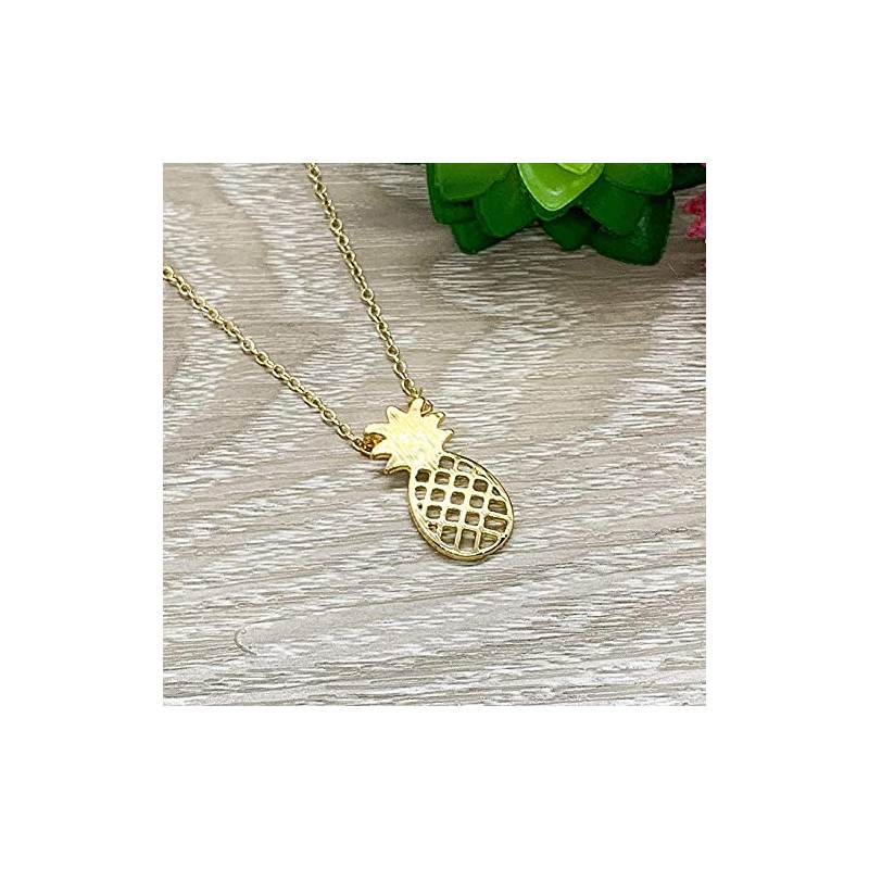 Pineapple Gold Pendant Necklace Handmade