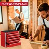 P.I.T. Mini Red Tool Box, Portable 3 Drawer Steel Stackable