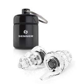 Senner MotoPro Ear Protection Ear Plugs for Motorbike and Motorsport, Very Easy to Carry and Quiet, Reduces Wind Noise, Traffic Stays Audible, with Aluminium Case, Reusable