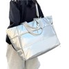 Large Puffer Duffle Bag - Color: Silver