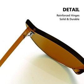 OLINOWL Cat Eye Rimless Sunglasses Oversized One Piece Colored Transparent Eyewear Retro Eyeglasses for Women Men