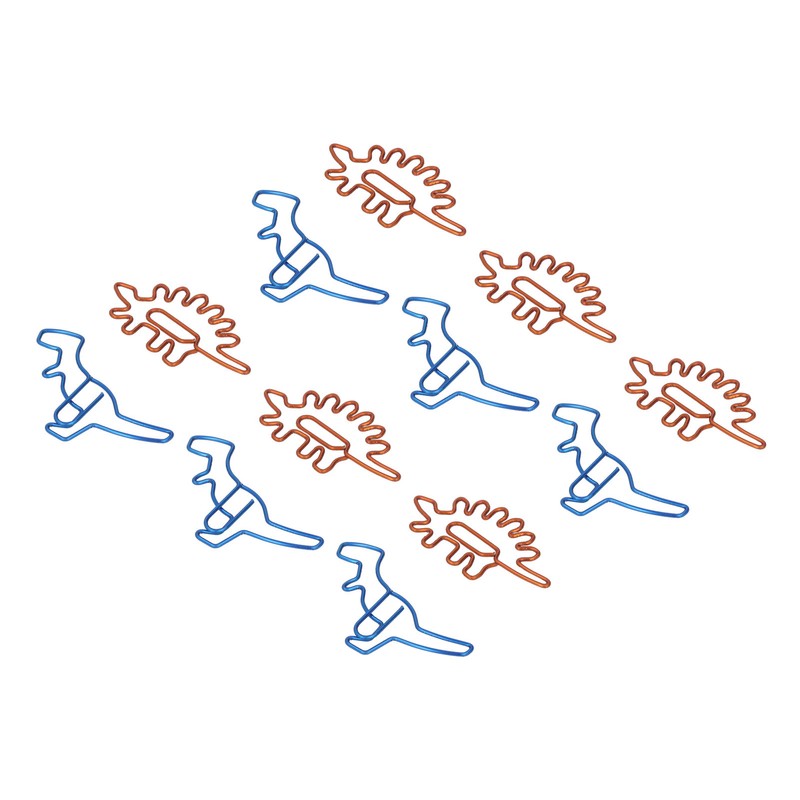 100Pcs Paper Clips Unique Dinosaur Shape Lightweight Portable Electroplating Process