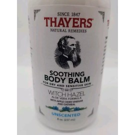 Thayers Soothing Body Balm Unscented 8 oz w/ Witch Hazel, Apple Cider & Aloe