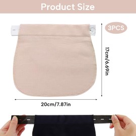 eModwey Verstellbare Bunderweiterung für die Schwangerschaft, 3er-Set in Schwarz, Blau und Khaki, Flexibel und Komfortabel, Ideal für Wachsenden Babybauch