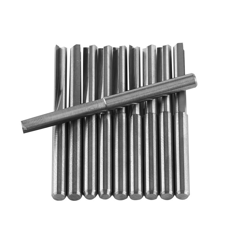 10pcs 3.175mm carburo de tungsteno Fresa CNC Fresa de corte