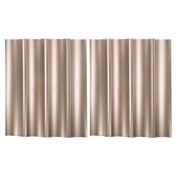 uxcell 2Pcs Perforated French Bread Baking Pan, 15" x 13"