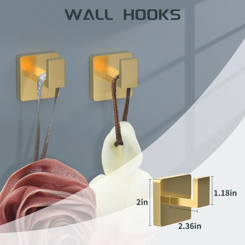 Dorudon atrox 7 Piece Gold Bathroom Hardware Set with Brushed