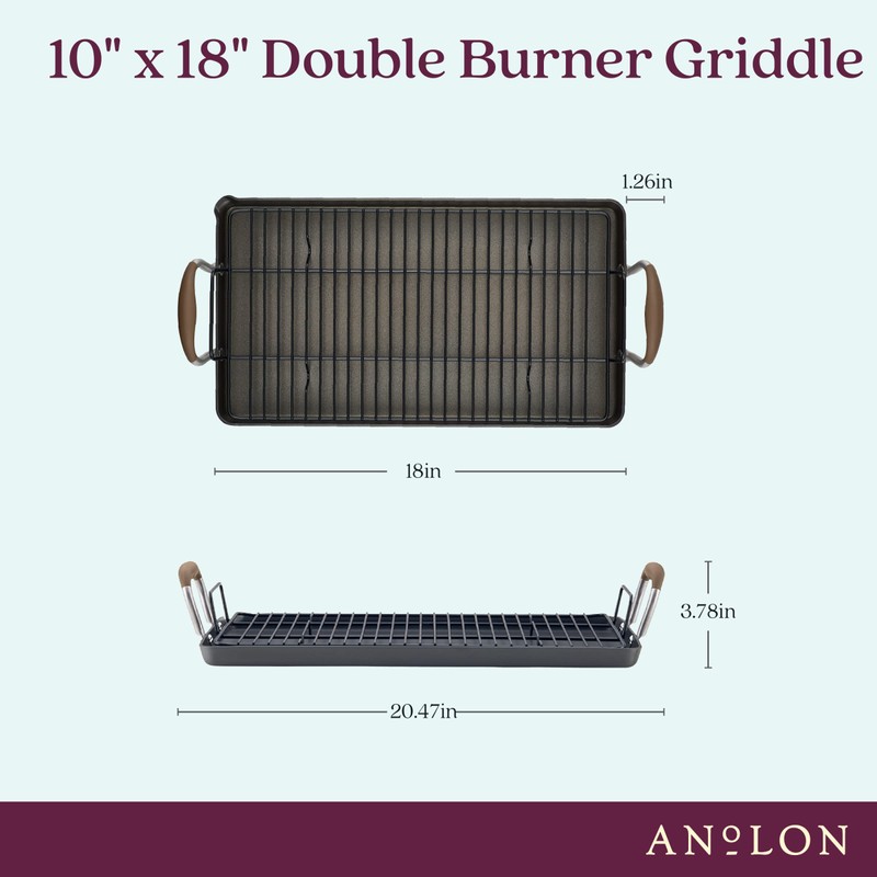 Anolon Advanced Home Hard Anodized Nonstick Double Burner Griddle/Grill Pan